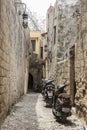 Cobbled alleyway in the old town of Rhodes